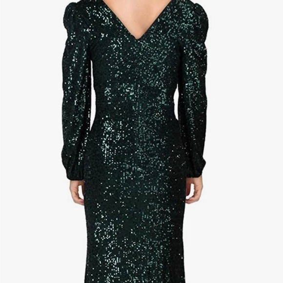 Xscape Long Sleeve Long V-Neck Sequin Gown - Picture 2 of 3